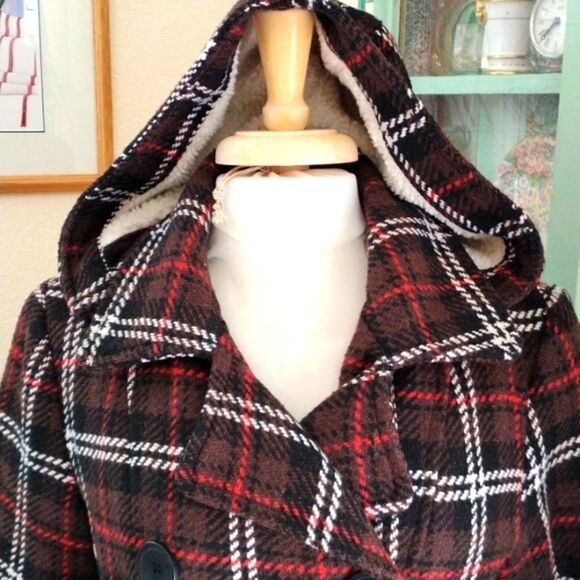 Ci Sono Hooded Plaid Jacket - Picture 2 of 14
